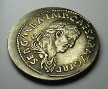 Load image into Gallery viewer, Roman Emperor Galba Coin with Victoria (Victory)