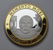 Load image into Gallery viewer, Memento Mori &#39;Skull, Hourglass &amp; Tulip&#39; - Silver &amp; 24ct Gold