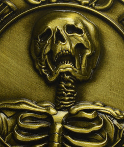 Memento Mori 'Skull, Hourglass & Tulip' - Antique Gold