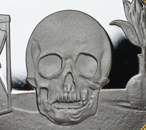 Memento Mori 'Skull, Hourglass & Tulip' - Silver & 24ct Gold