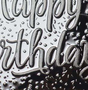 Happy Birthday 'Champagne Sparkles' - Silver