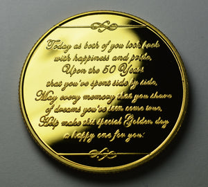 On Your 50th Wedding Anniversary - Gold