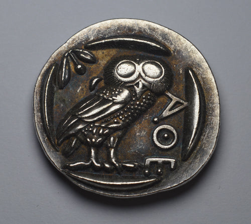 Ancient Greek Silver Athenian Tetradrachm Coin 450BC - Owl of Athena