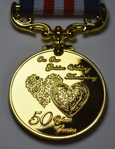 50th Golden Wedding Anniversary Medal 'Distinguished Service & Bravery in the Field' in Case