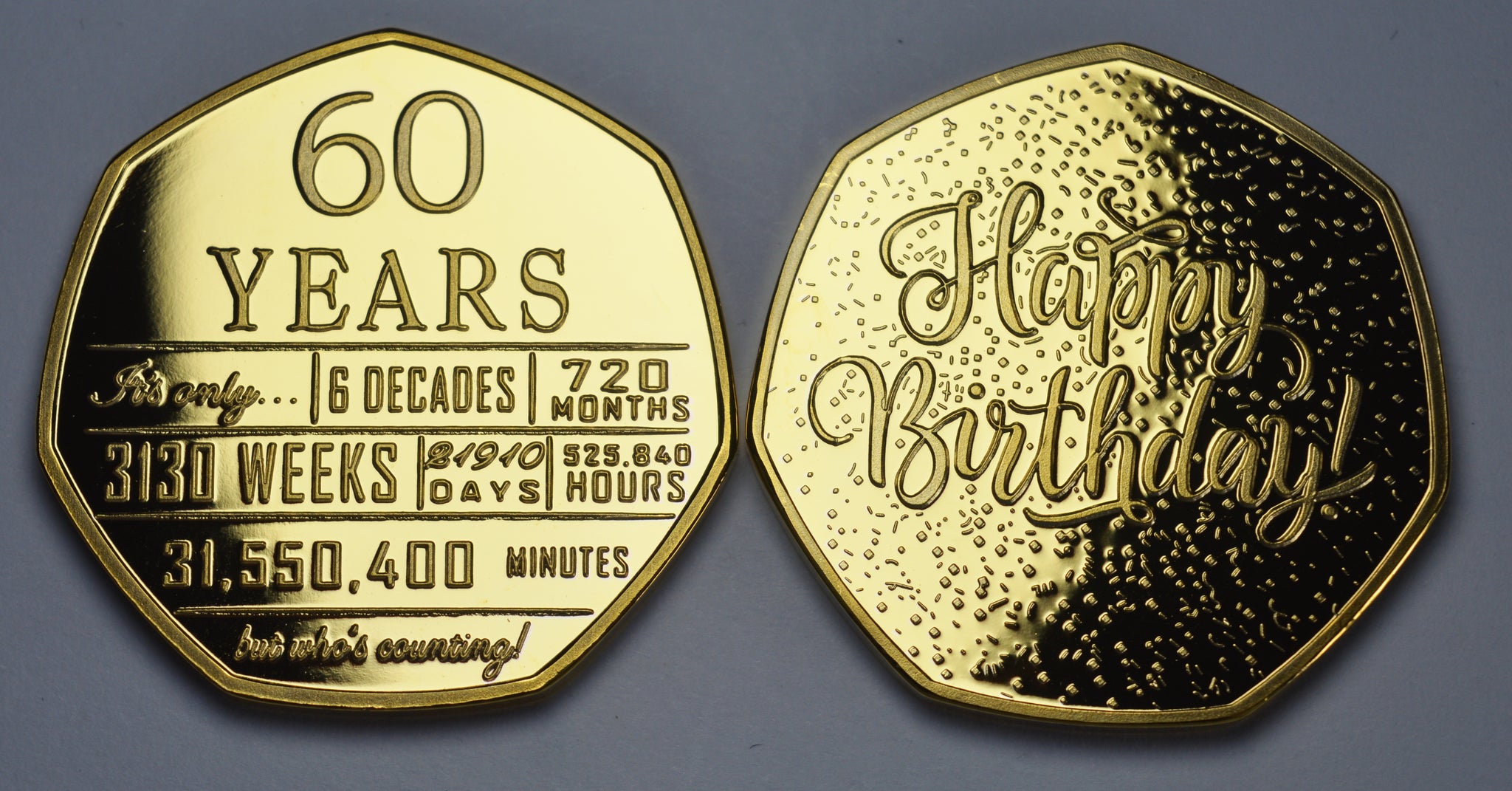60th Birthday Dual Metal Silver & 24ct Gold Commemorative. Gift