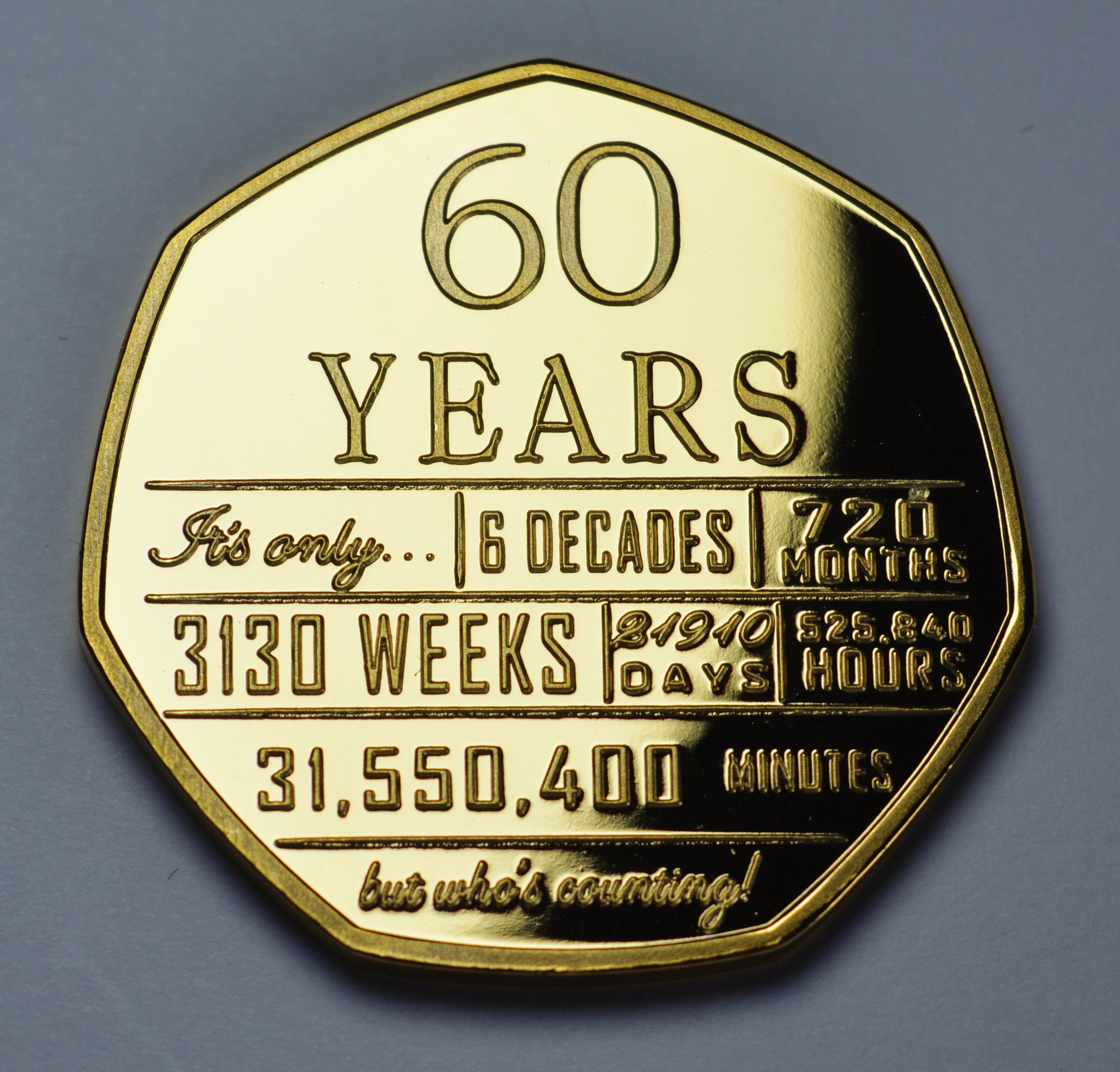 60th Birthday Dual Metal Silver & 24ct Gold Commemorative. Gift