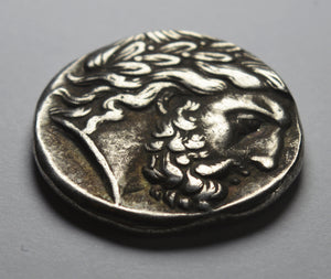 Ancient Greek Macedonian Silver Tetradrachm Coin 350BC. Philip II, Zeus
