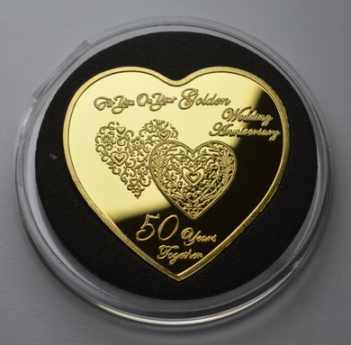 On Your 50th Wedding Anniversary - Gold Heart
