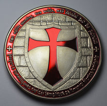 Load image into Gallery viewer, Knights Templar with Red Enamel - Silver