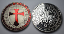 Load image into Gallery viewer, Knights Templar with Red Enamel - Silver