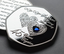 Load image into Gallery viewer, On Your 45th Wedding Anniversary with Sapphire Gemstone - Silver
