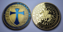 Load image into Gallery viewer, Knights Templar with Blue Enamel - 24ct Gold