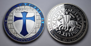 Knights Templar with Blue Enamel - Silver