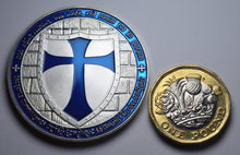 Load image into Gallery viewer, Knights Templar with Blue Enamel - Silver