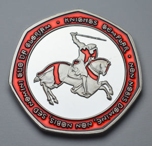 Knights Templar - Silver with Red Enamel