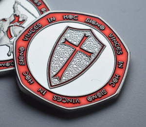 Knights Templar - Silver with Red Enamel