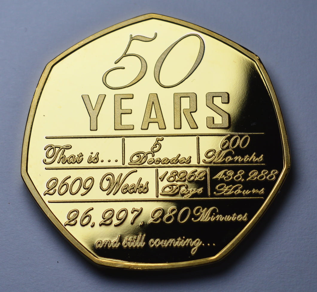 50th Wedding Anniversary 'And Still Counting' - 24ct Gold