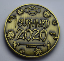 Load image into Gallery viewer, &#39;I Survived 2020&#39; - Antique Gold