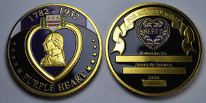 Purple Heart Commemorative - 24ct Gold, Enamel.