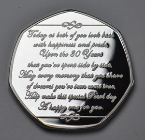 On Your 30th Pearl Wedding Anniversary - Silver