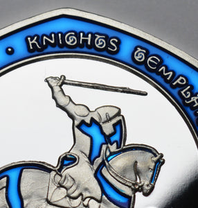 Knights Templar - Silver with Blue Enamel