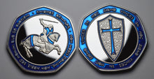 Load image into Gallery viewer, Knights Templar - Silver with Blue Enamel