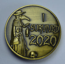 Load image into Gallery viewer, &#39;I Survived 2020&#39; - Plague Doctor - Antique Gold