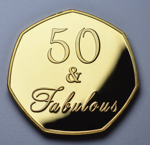 50th Birthday 'Fifty & Fabulous' - 24ct Gold