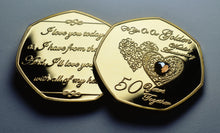 Load image into Gallery viewer, For You On Our 50th Wedding Anniversary - 24ct Gold with Gemstone