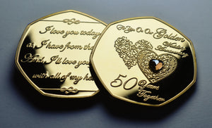 For You On Our 50th Wedding Anniversary - 24ct Gold with Gemstone