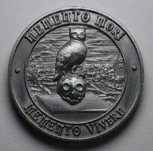Load image into Gallery viewer, Memento Mori &#39;Owl &amp; Skull&#39; - Antique Nickel