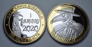 'I Survived 2020' Plague Doctor - Silver & 24ct Gold