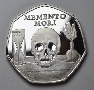 Memento Mori 'Skull Hourglass & Tulip' - Silver