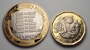 Women's European Football Championship 2022 Winners - Dual Metal Silver & 24ct Gold