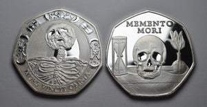 Memento Mori 'Skull Hourglass & Tulip' - Silver