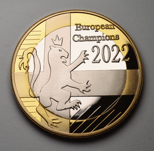 Women's European Football Championship 2022 Winners - Dual Metal Silver & 24ct Gold