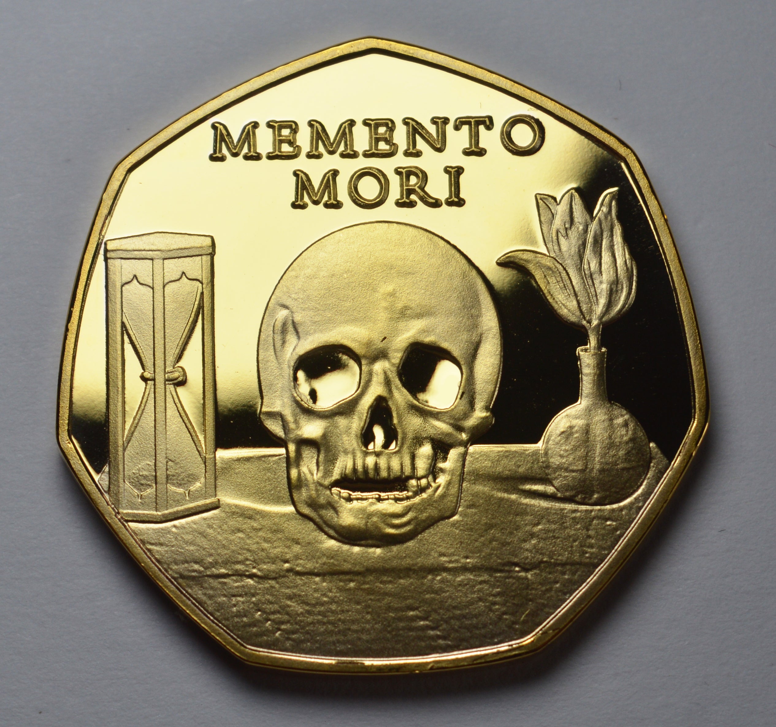 邦楽 memento mori Memento Mori 'Skull, Hourglass & Tulip' - 24ct Gold – The