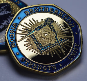 Masonic Forget Me Not - 24ct Gold with embroidery & Epoxy