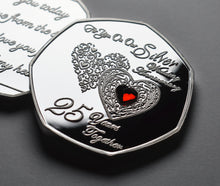 Load image into Gallery viewer, For You On Our 25th Wedding Anniversary - Silver with Gemstone