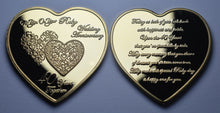 Load image into Gallery viewer, On Your 40th Ruby Wedding Anniversary - Gold Heart