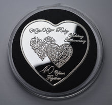Load image into Gallery viewer, On Your 40th Ruby Wedding Anniversary - Silver Heart