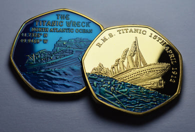 RMS Titanic - 24ct Gold - Blue Enamel