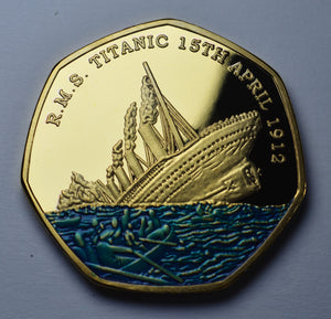 RMS Titanic - 24ct Gold - Blue Enamel