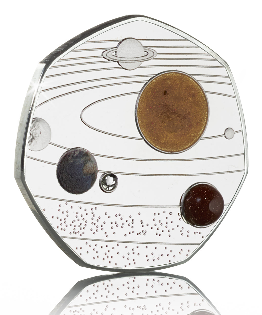 Our Solar System - Silver with Diamante, Colour & Shimmer/Sparkle Elements