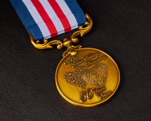 Our 50th Golden Wedding Anniversary Medal 'Distinguished Service & Bravery in the Field' in Case - Antique Gold