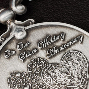 Our 25th Silver Wedding Anniversary Medal 'Distinguished Service & Bravery in the Field' in Case - Antique Silver