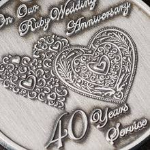 Load image into Gallery viewer, Our 40th Ruby Wedding Anniversary Medal &#39;Distinguished Service &amp; Bravery in the Field&#39; - Antique Silver