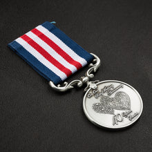 Load image into Gallery viewer, Our 40th Ruby Wedding Anniversary Medal &#39;Distinguished Service &amp; Bravery in the Field&#39; - Antique Silver