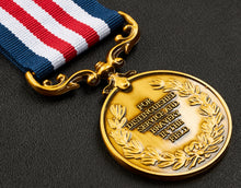 Load image into Gallery viewer, Our 40th Ruby Wedding Anniversary Medal &#39;Distinguished Service &amp; Bravery in the Field&#39; - Antique Gold