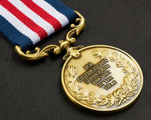 Load image into Gallery viewer, Our 30th Pearl Wedding Anniversary Medal &#39;Distinguished Service &amp; Bravery in the Field&#39; in Case - Antique Bronze